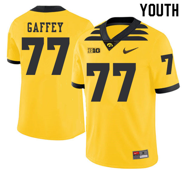 2019 Youth #77 Daniel Gaffey Iowa Hawkeyes College Football Alternate Jerseys Sale-Gold - Click Image to Close